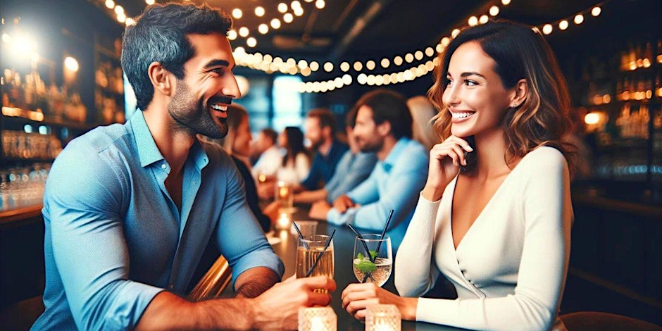 mature singles meeting at over 50s speed dating event in a bar