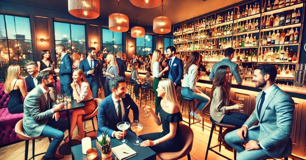 speed dating social singles event in a bar