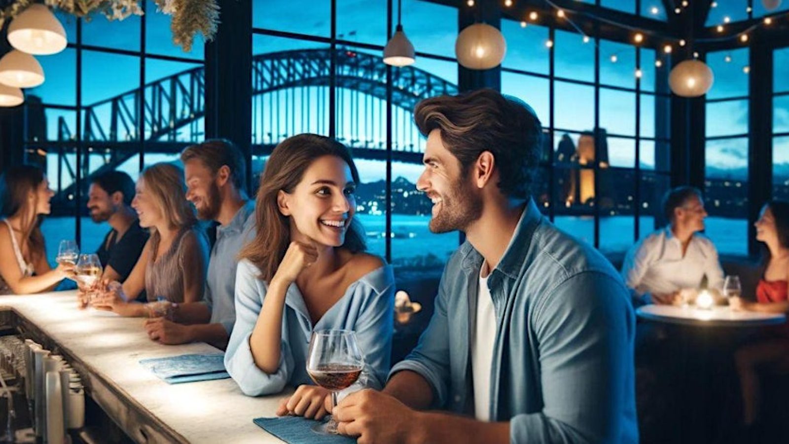 man and woman at over 30s speed dating event in sydney