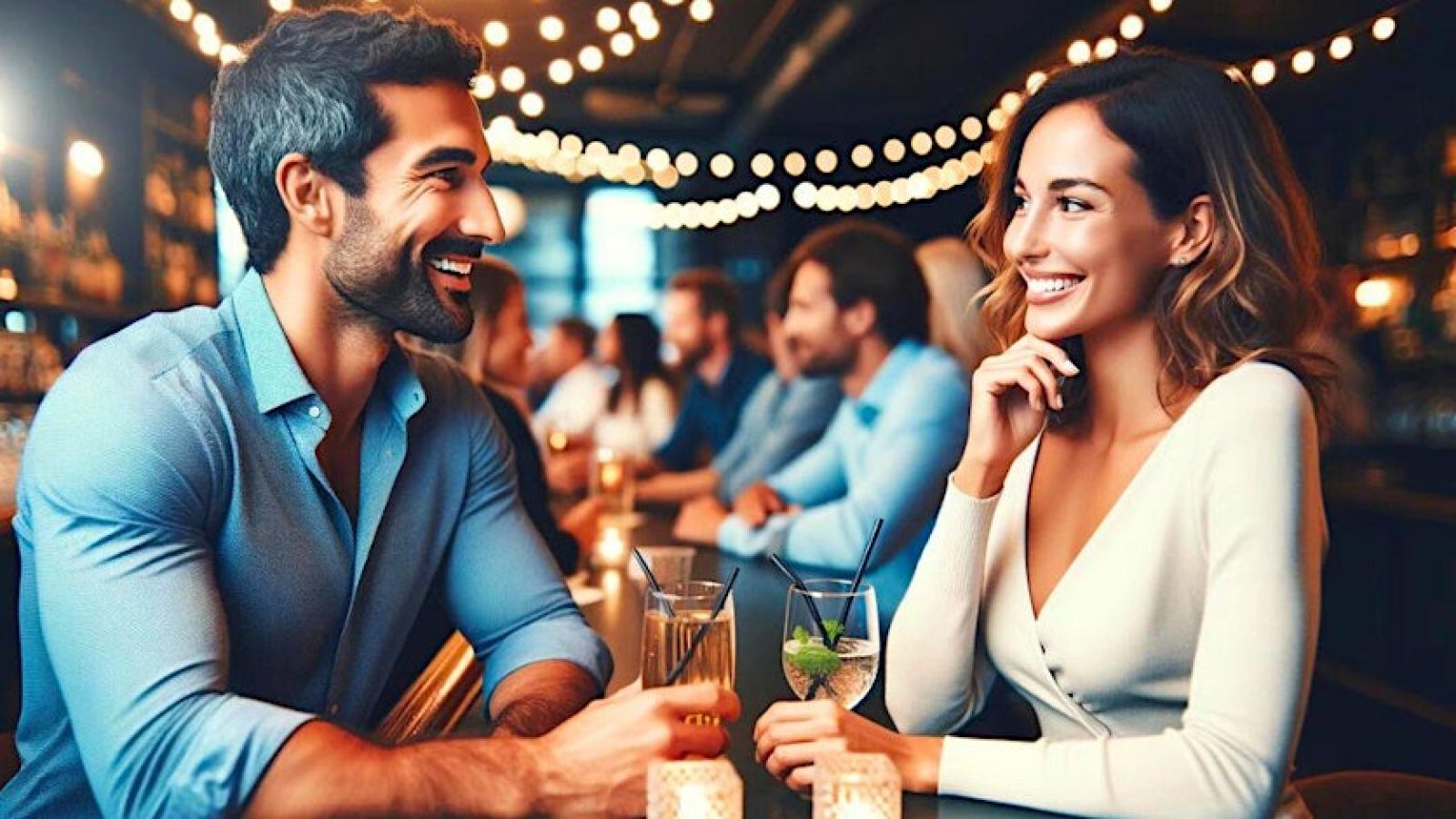 mature singles meeting at over 50s speed dating event in a bar
