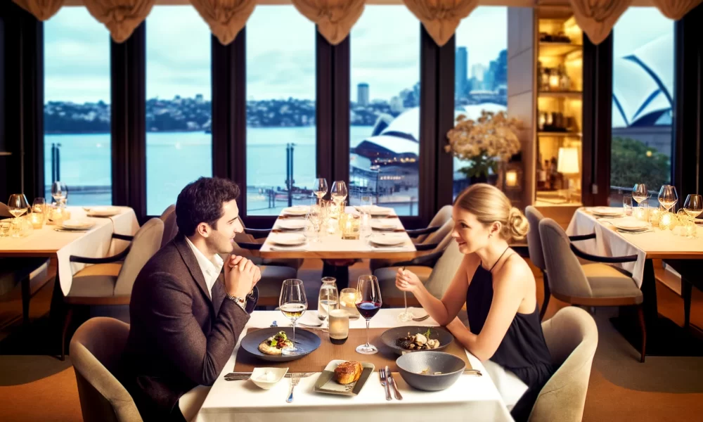 couple dining at Aria Restaurant in Sydney