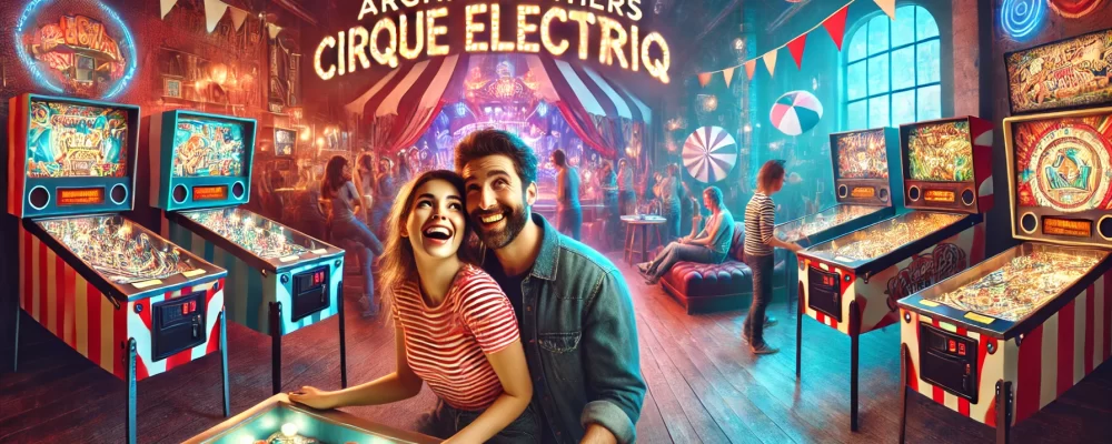 couple enjoying a lively night at Archie Brothers Cirque Electriq, filled with 90's arcade games