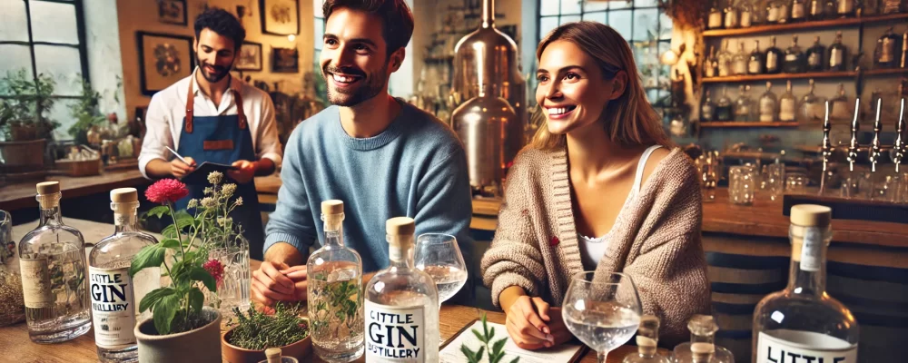 couple participating in a gin masterclass at Little Lon Distillery