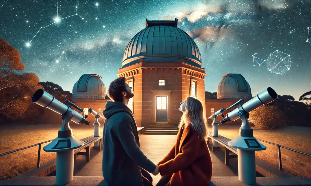 couple stargazing at Sydney Observatory